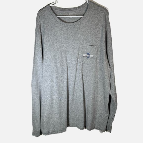 Vineyard Vines Men’s Long Sleeve Graphic Tee XXL Gray Marlin Fish Flag Cotton - Picture 3 of 10